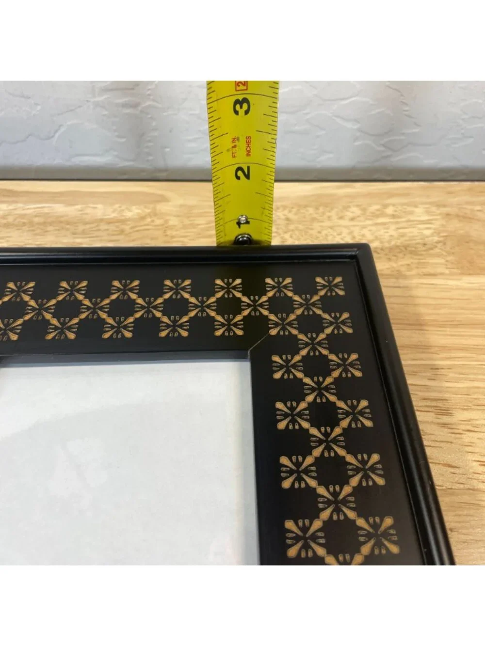 Vintage Rare Woods Mosaic Pattern Picture Frame 4x6 Black